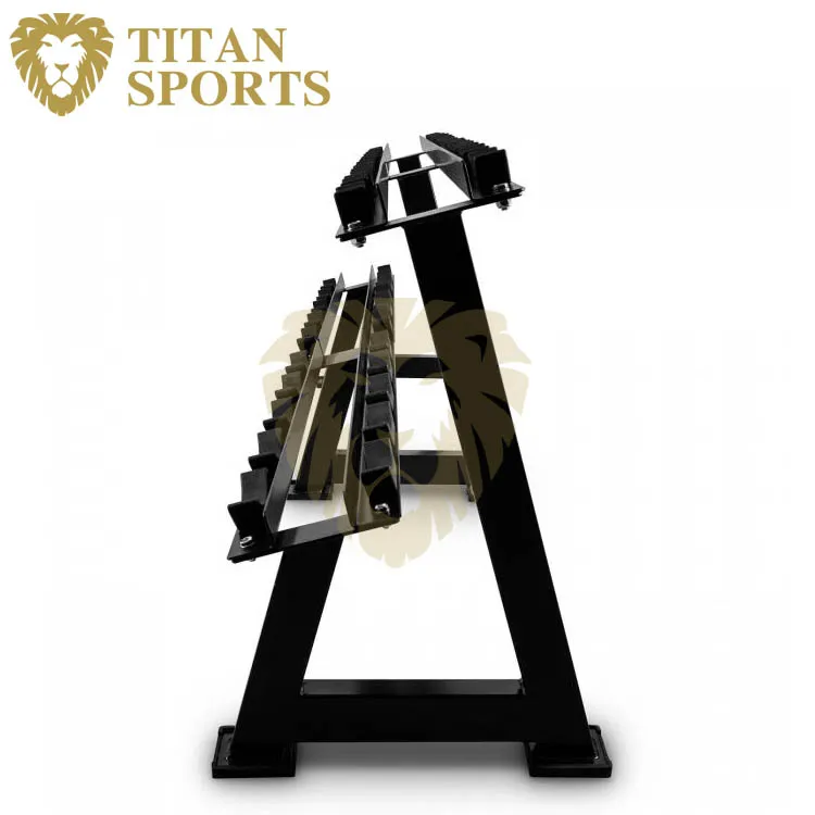 Custom logo Hex rubber vertical dumbbell rack