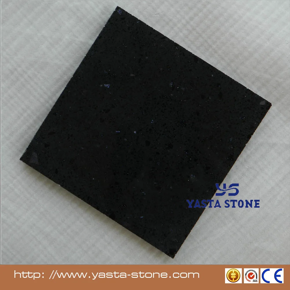 Cheap 30x30 Quartz Stone Black Floor Tiles With Sparkle