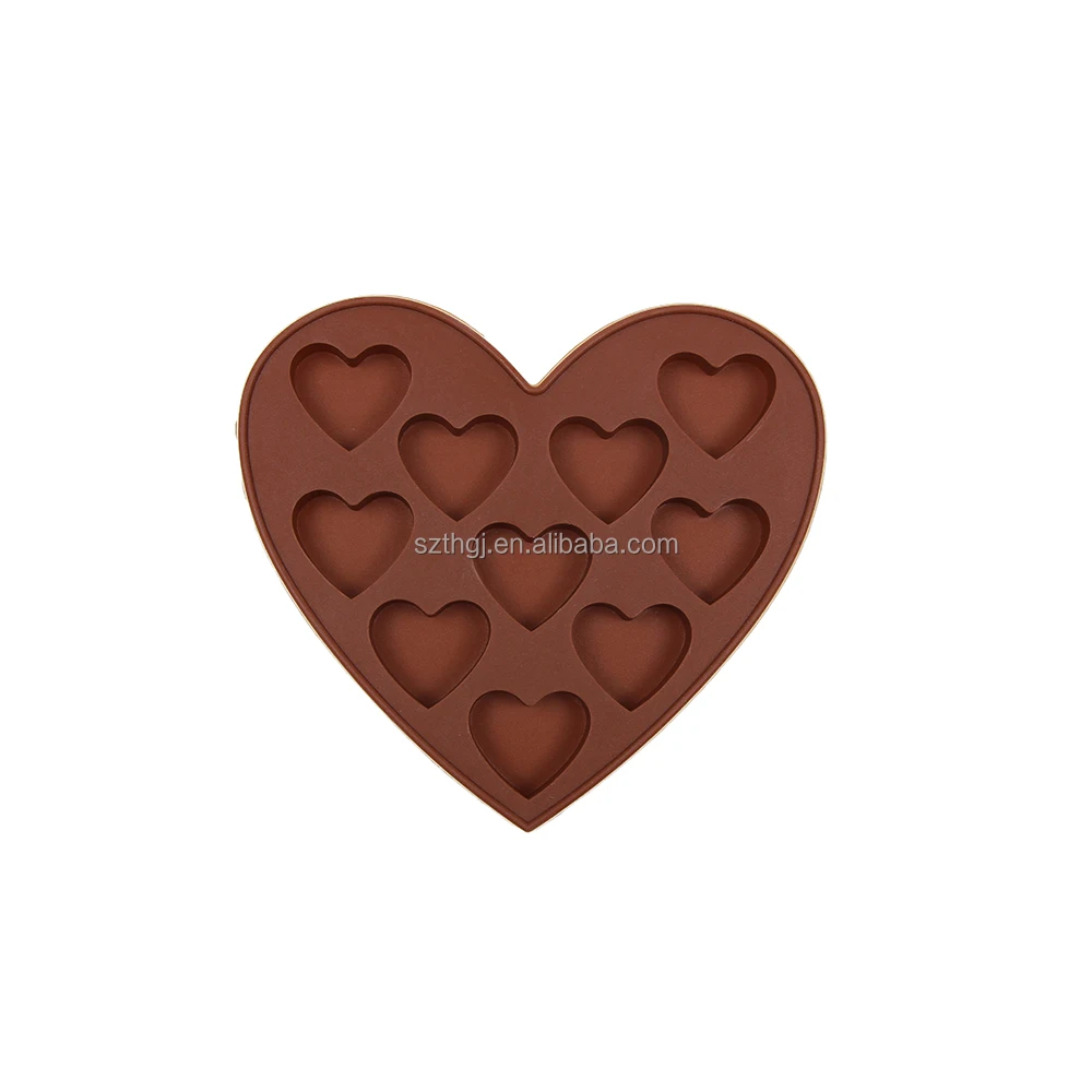 BPA free 10 small heart shaped silicone candy mold chocolate mold with many colors
