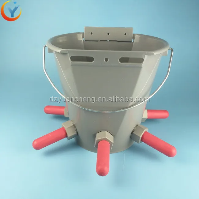 livestock farming milk bottle cattle feeding bucket with 5 teats feeder 8L milk drinker bucket calf