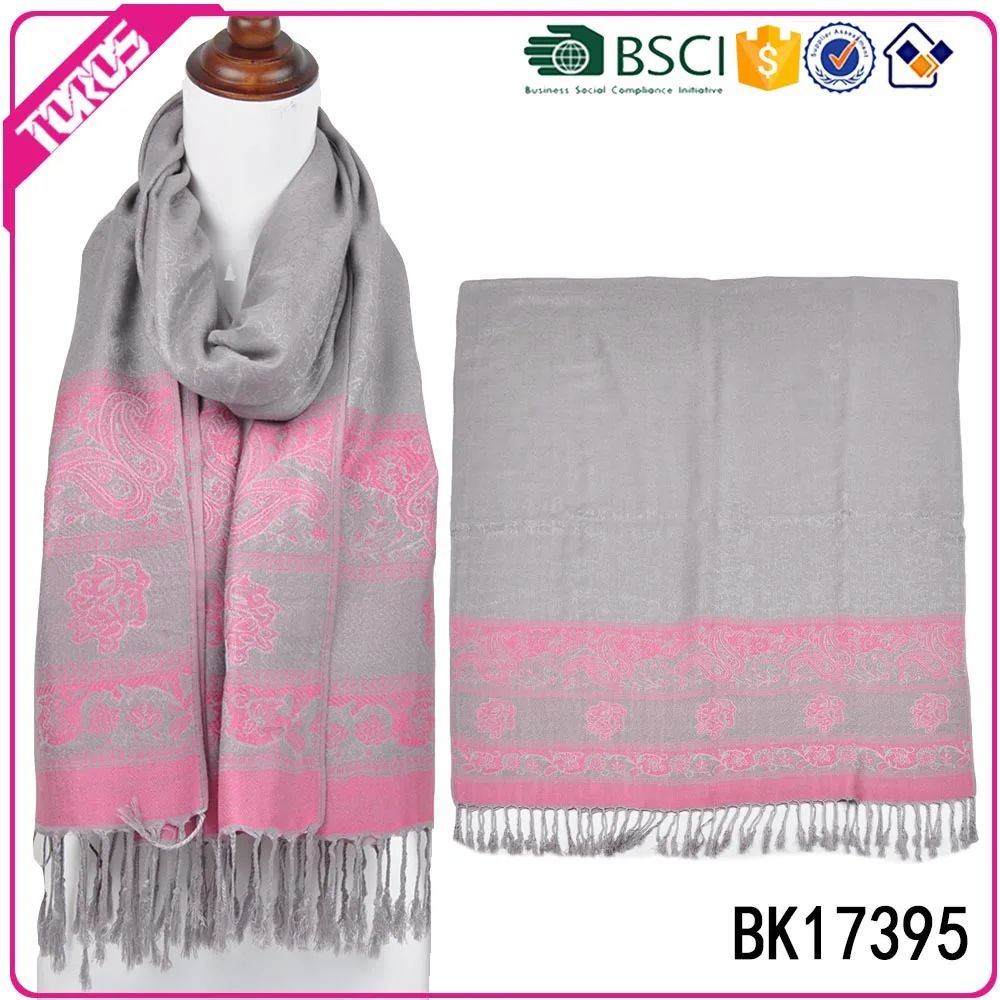 Торос футболка малое MOQ мода женщины цветочный пейсли жаккард пашмины шали