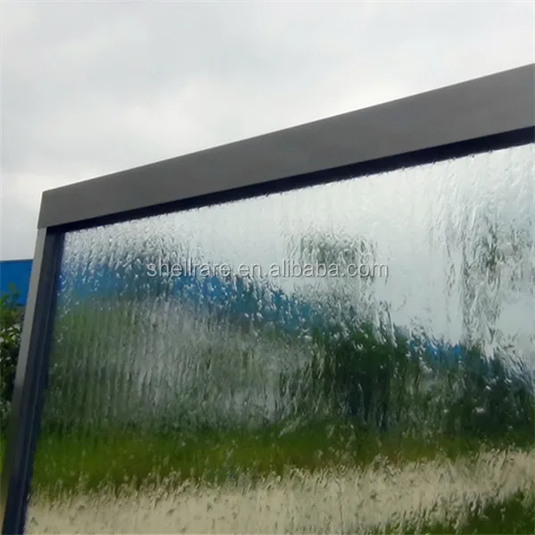 Фонтан-водопад 72 дюйма, прозрачное стекло, черное основание, внутреннее и наружное украшение, садовый водопад