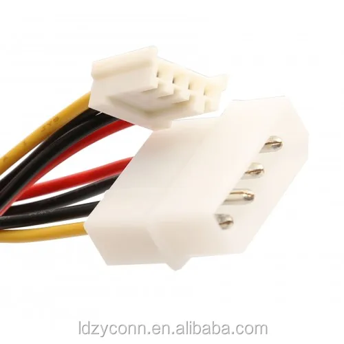 Molex 4-Pin to Molex 4-Pin and Floppy Disk Drive Power Cable
