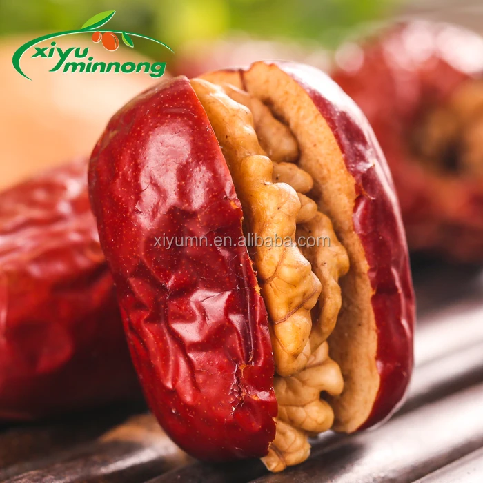Xinjiang hotan red dated with wensu walnut kernel