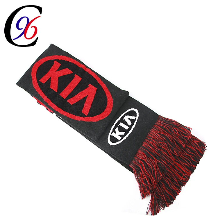 Hot selling custom jacquard soccer fan knit scarf