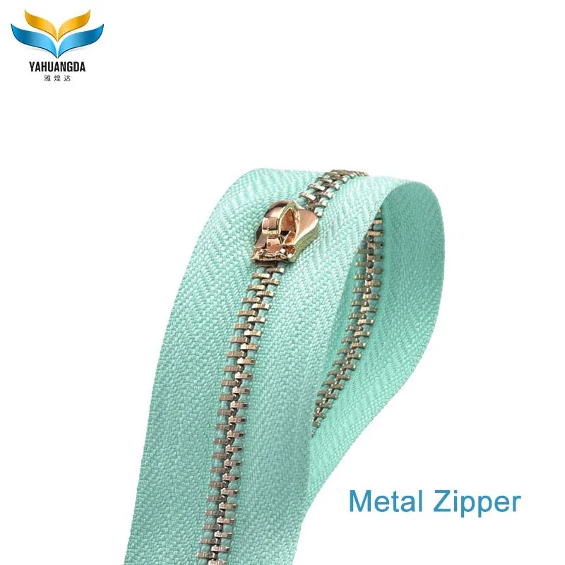 custom leather design metal zipper with metal slider for bag making accessories