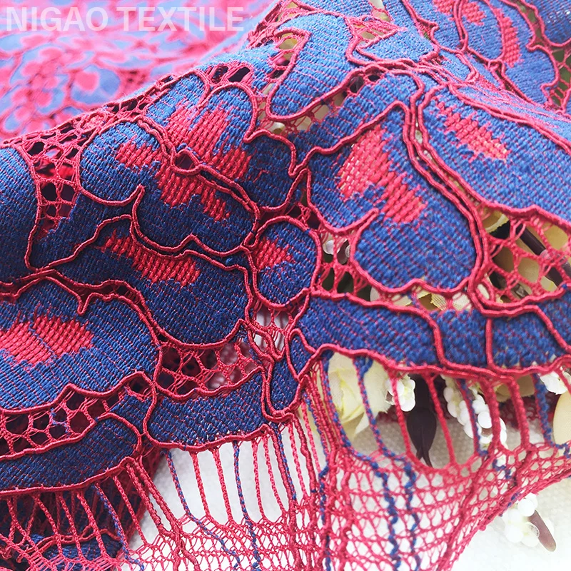 Модная нейлоновая и хлопчатобумажная трикотажная ткань в стиле ретро с цветочным узором, кружевная многоцветная ткань для кружевного платья, нижнего белья