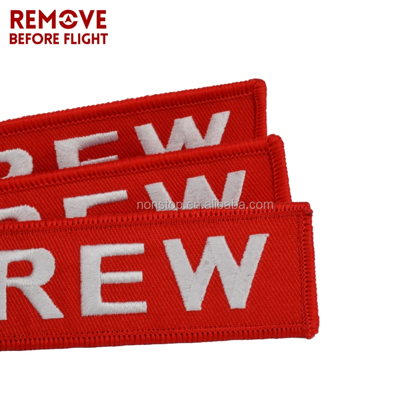 3 PC/LOT Fashion New Crew Key Chains Keychain  Sleutelhanger Safety Label Embroidery Crew Keychain Ring for Motorcycle