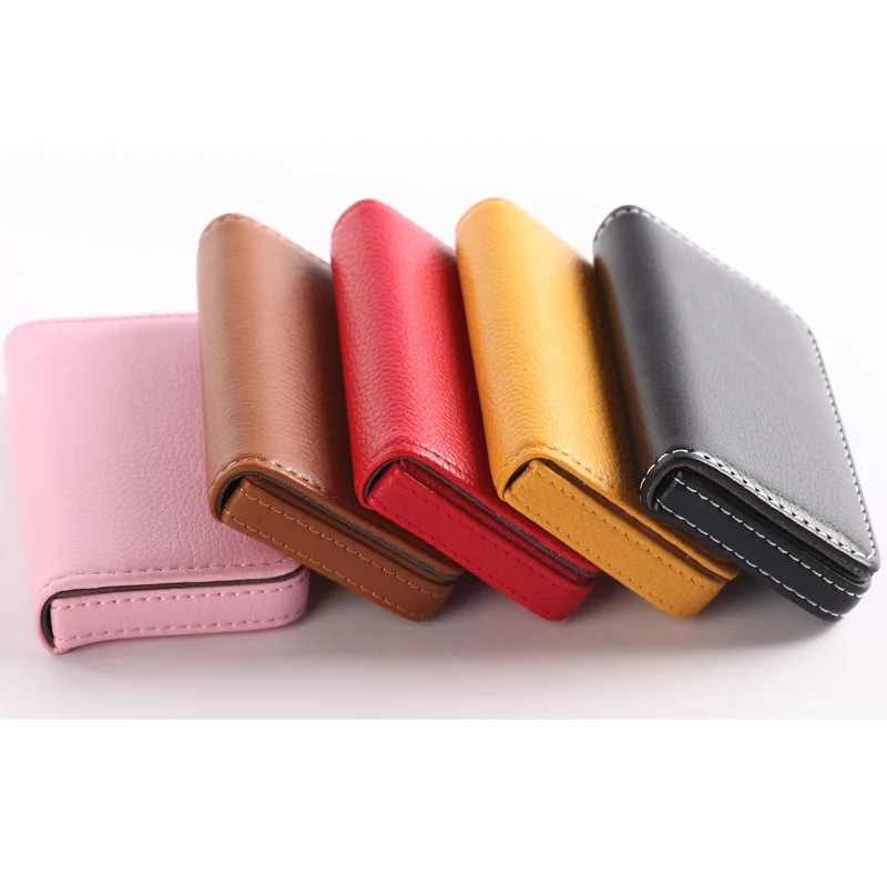 
Business Creative Gift card wallet leather Full-wrapped PU card holder wallet Magnetically Absorbed 