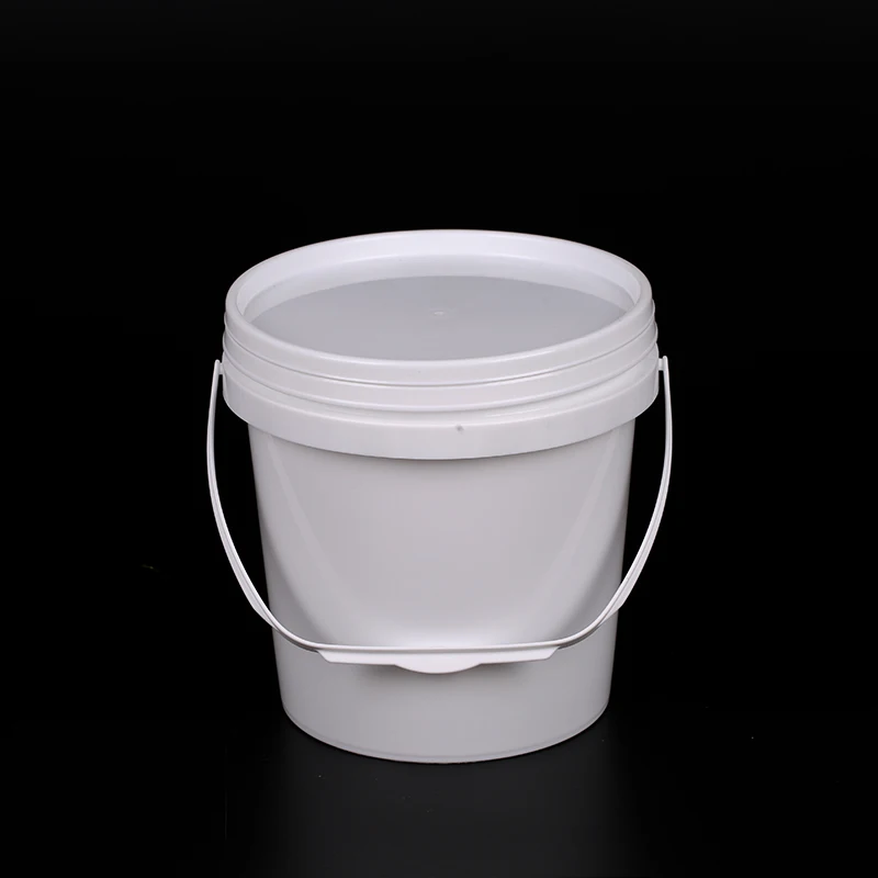 Food grade Cheap reusable unbreakable 5kg white round plastic fish bucket with lid and handle 5 liter for water manufacture