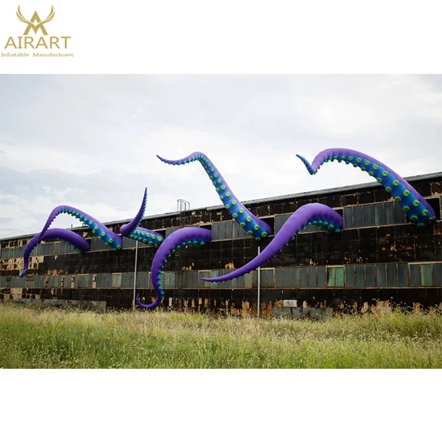 Customized inflatable halloween building decoration octopus tentacles