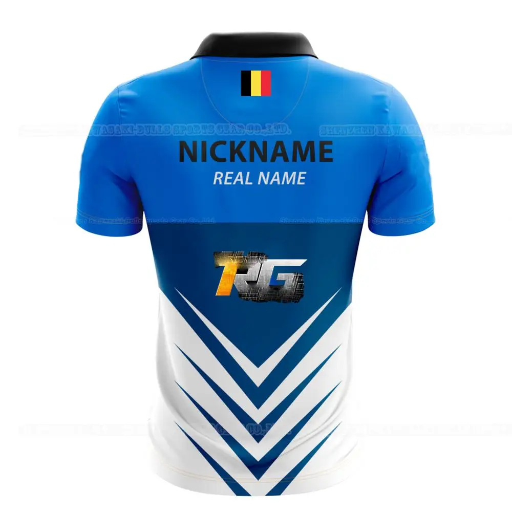 Мужские рубашки-поло с сублимационной печатью, полиэфирная одежда для электроспорта, рубашки-поло для спортивных игр