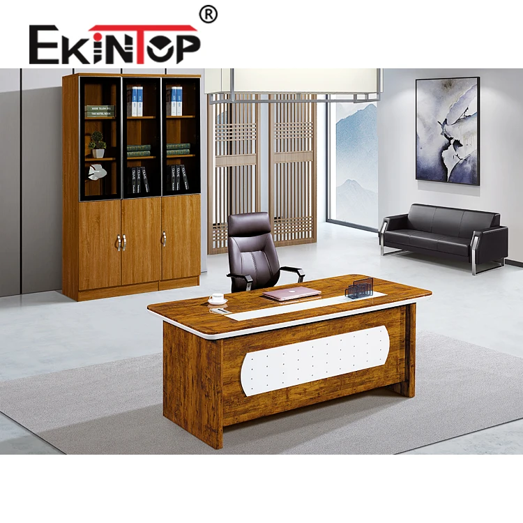 Ekintop Foshan supplier boss executive desk L shape office furniture factory