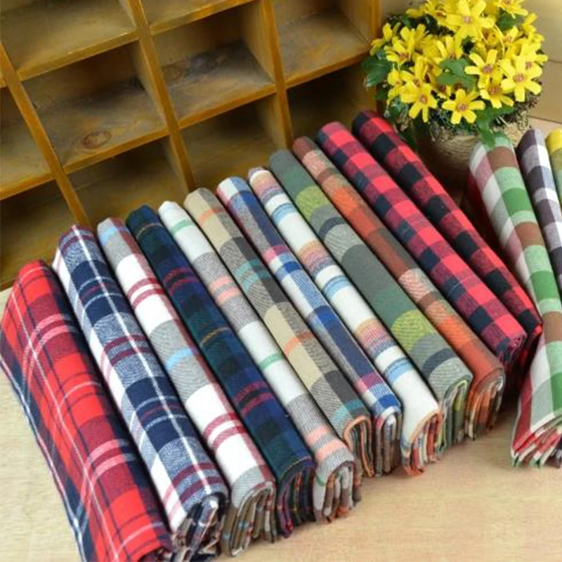 Factory stock lot low price plaid flannel fabric  100 cotton men shirt fabric