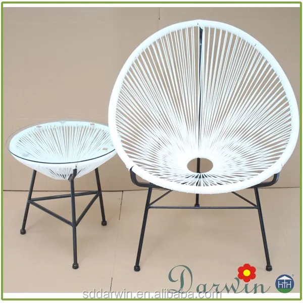 Colorful sun outdoor wicker acapulco waterproof metal frame rattan acapulco  cafe garden chair