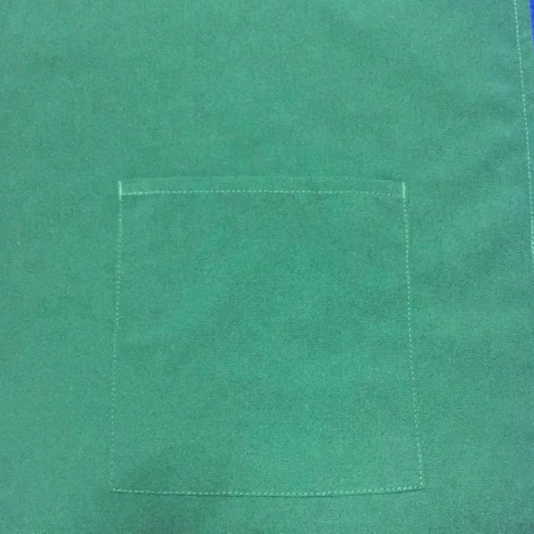 Wholesale 100% MJS spun polyester bib apron with 3 pockets hunter green restaurant cooking aprons