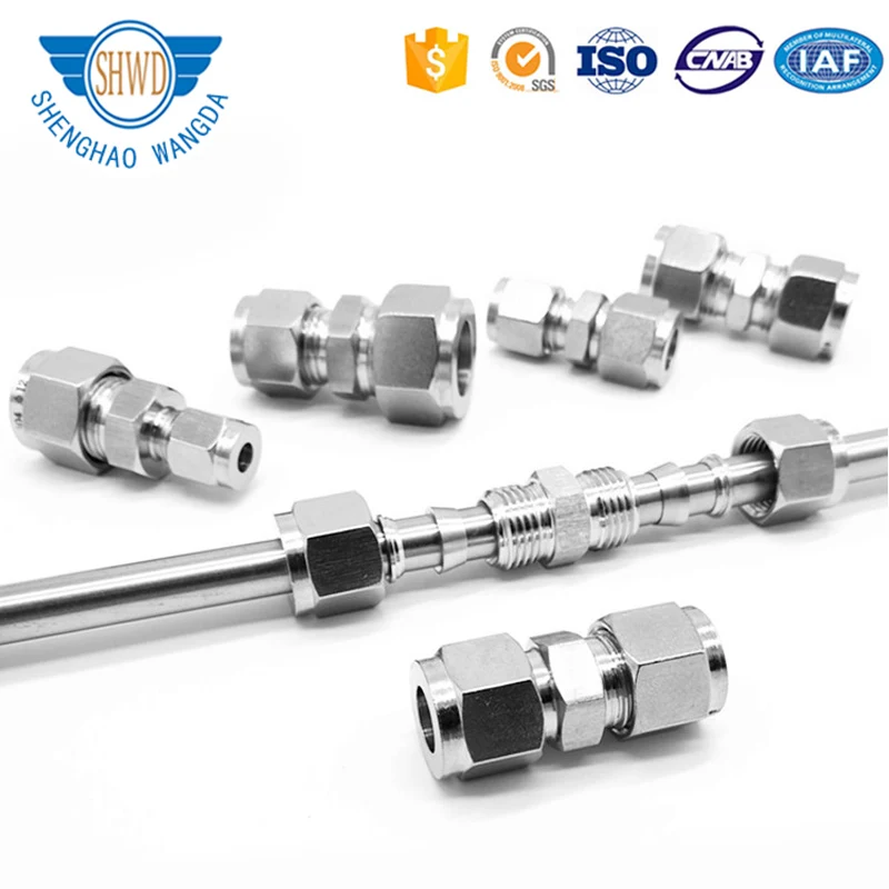 Hydraulic Stainless Steel Union Connector/Compression Double Ferrule Tube Fittings
