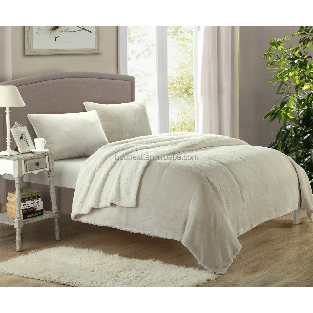 Double Layer Plush Bedding Colcha Micro Suede Sherpa Fleece Cobertores De Cama Quality Weighted Blanket