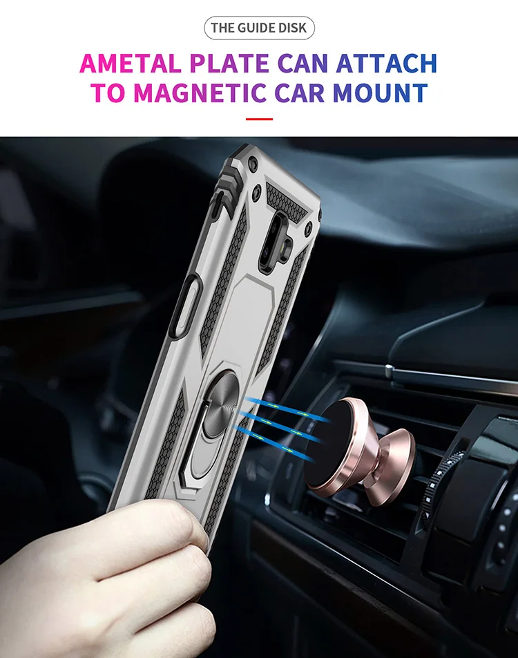 360 Degree Rotation ring kickstand back cover phone case for Samsung Galaxy J2 PRO/ J3 /J4 J5 J6 J7