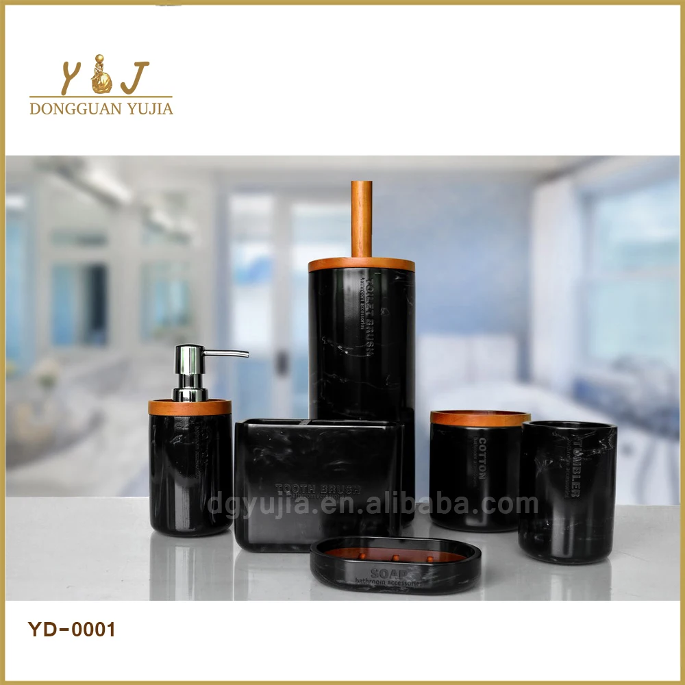 
White Cylindrical Marble Resin Accessories Bathroom Set Home Accessories 