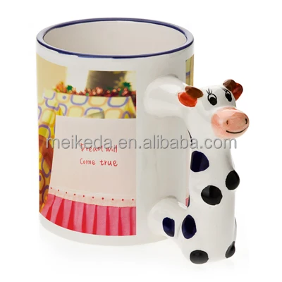 Керамическая сублимационная кружка с ручкой в виде животного 11 унций