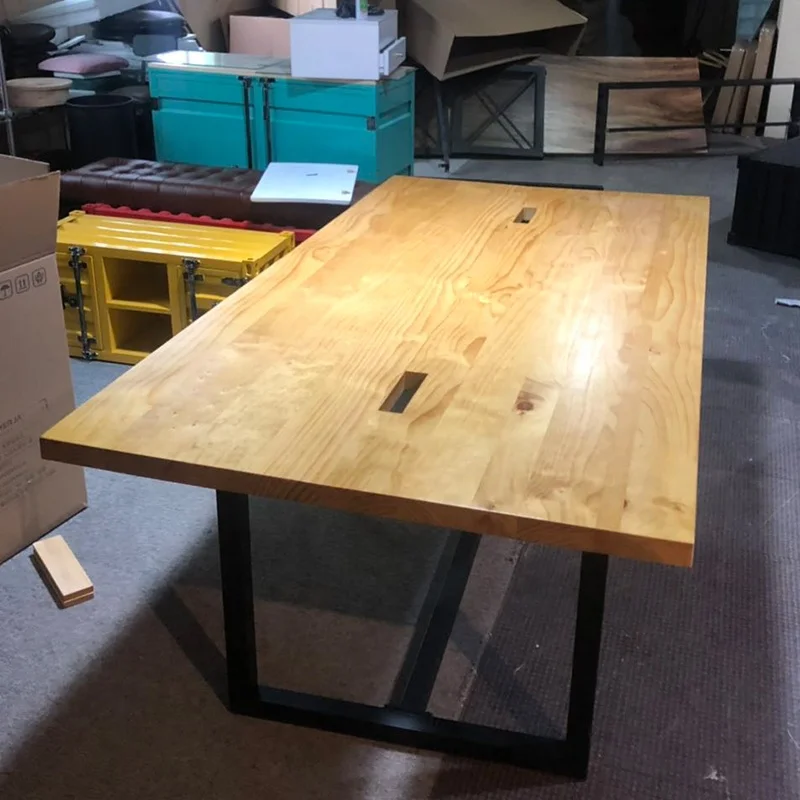 Industrial Office Furniture Solid Wood Stuff Desk Manager Desk Working Table Office Desk Office Set