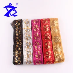 Factory Direct Price Custom Made Butterfly Sequins National Style Embroidery Flower Lace
