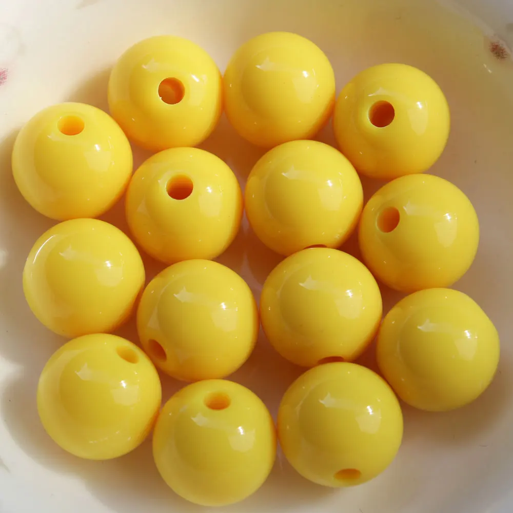 Wholesale  Various Opaque Colors 6mm To 20mm Acrylic Round Loose Beads For  Jewelry Craft Making