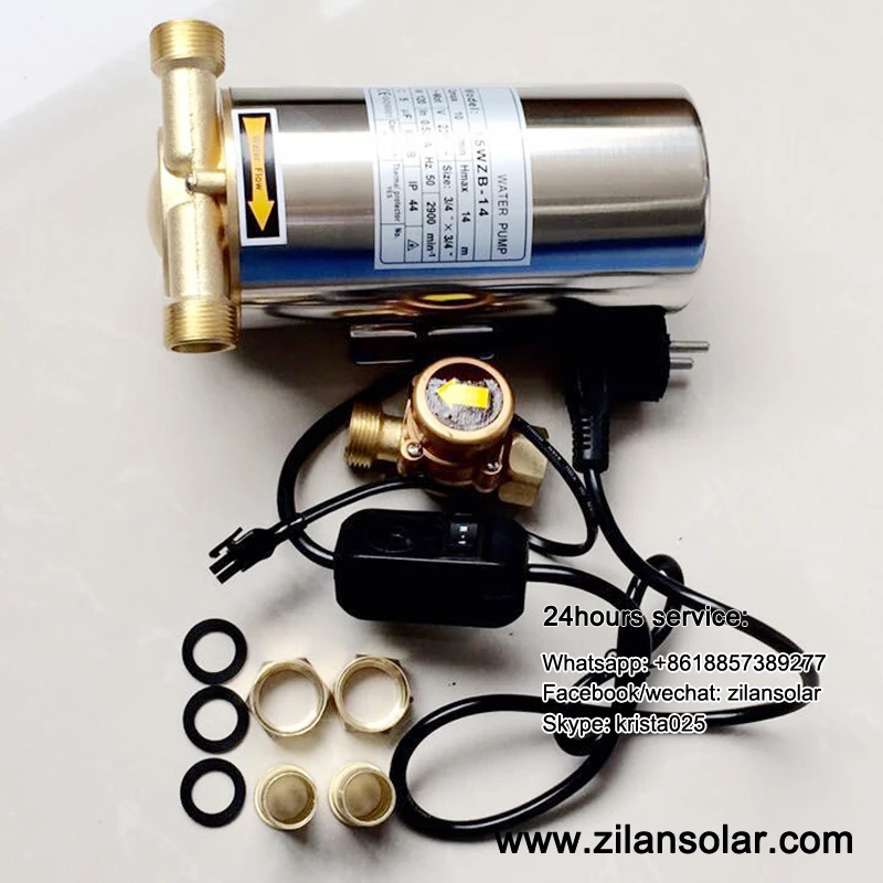 Solar water heater booster pump