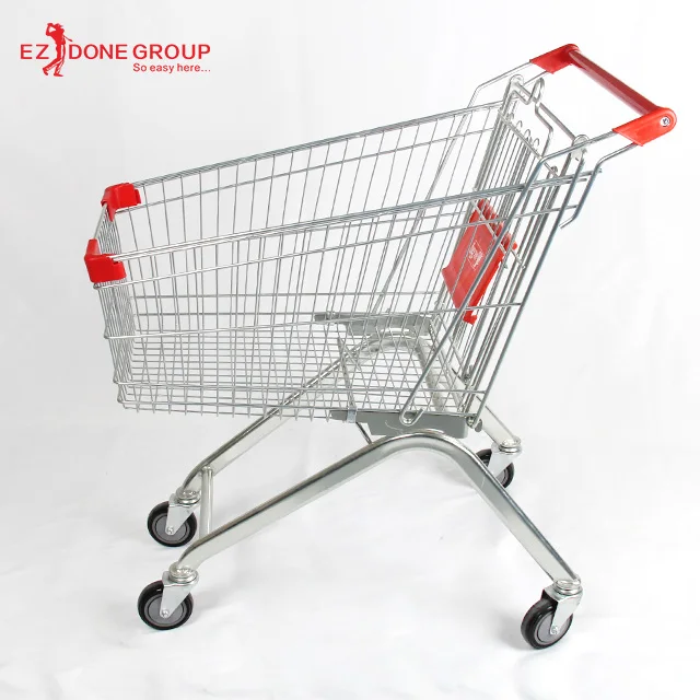 
Heavy duty Grocery shopping cart manufacturer 100L metal supermarket used shopping trolley 