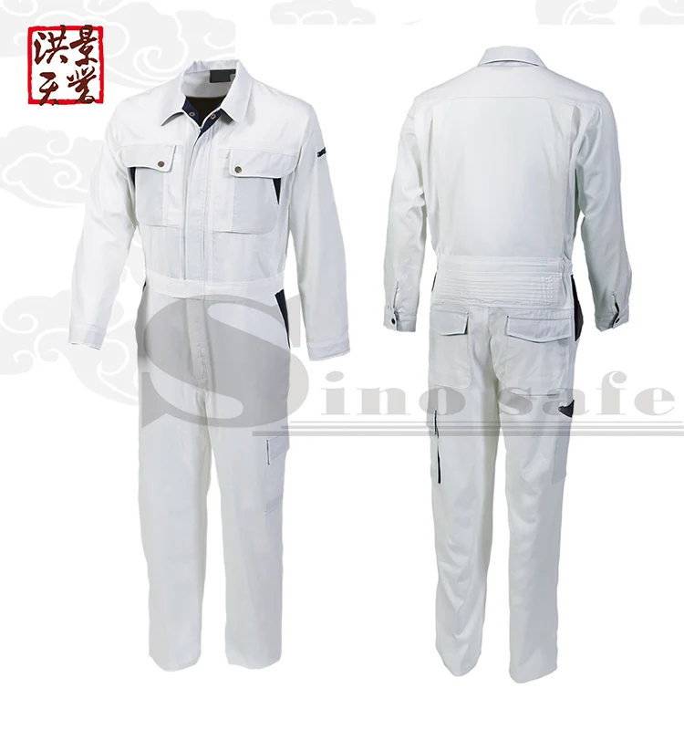 100% Cotton Safety Workwear Orange Coveralls For Men Workwear Uniform Jumpsuit