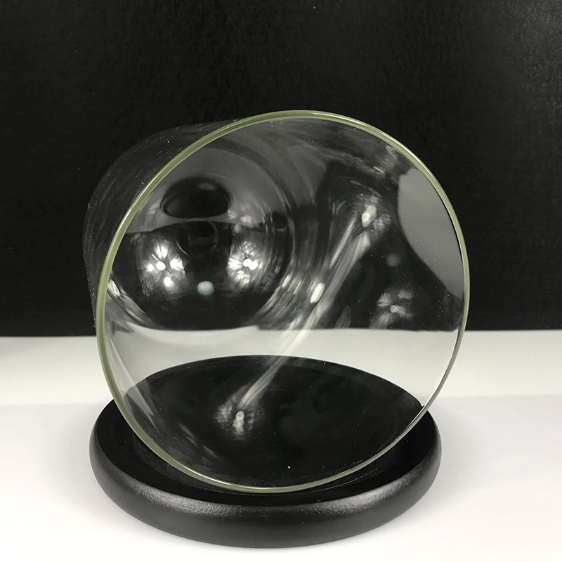 
OEM Factory Directly Glass Plant Terrarium High Quality Display Glass Dome Wholesale Glass Dome with Wooden Base 
