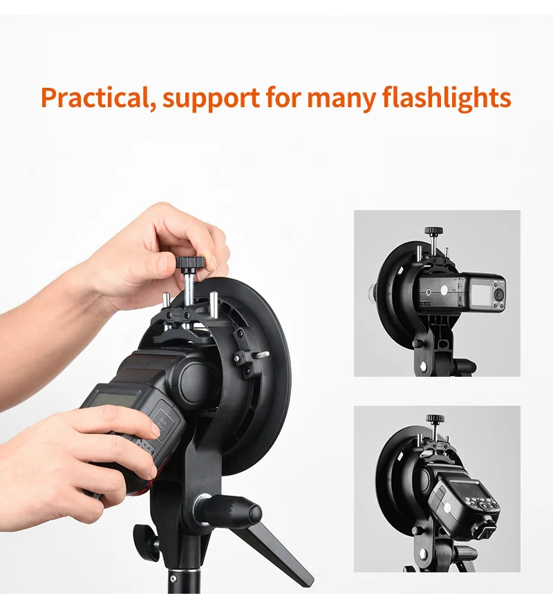 for Studio Photography Flash Diffuser S-Type Speedlite Bracket Bowens Mount Holder + 60 x 60cm Softbox