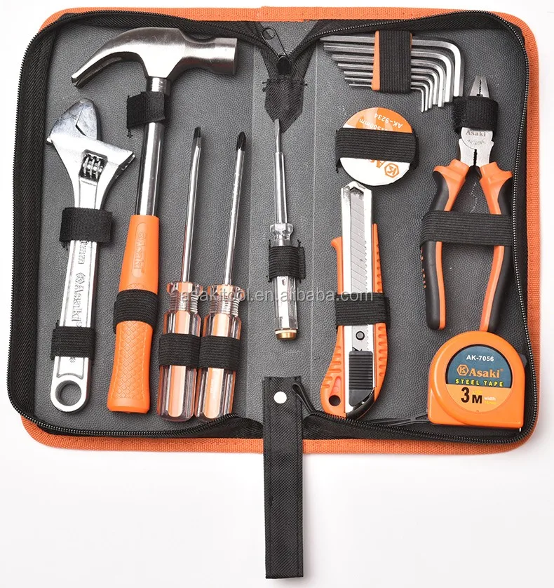 ASAKI Branded AK-9821 16pcs Basic Use Repairing Tool Set Electronic Hand Tool Kit Set Household Mechanic Professional Use