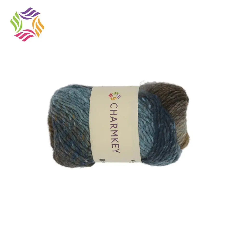 Charmkey melange yarn hand knitting yarn polyester wool blend yarn for sweater