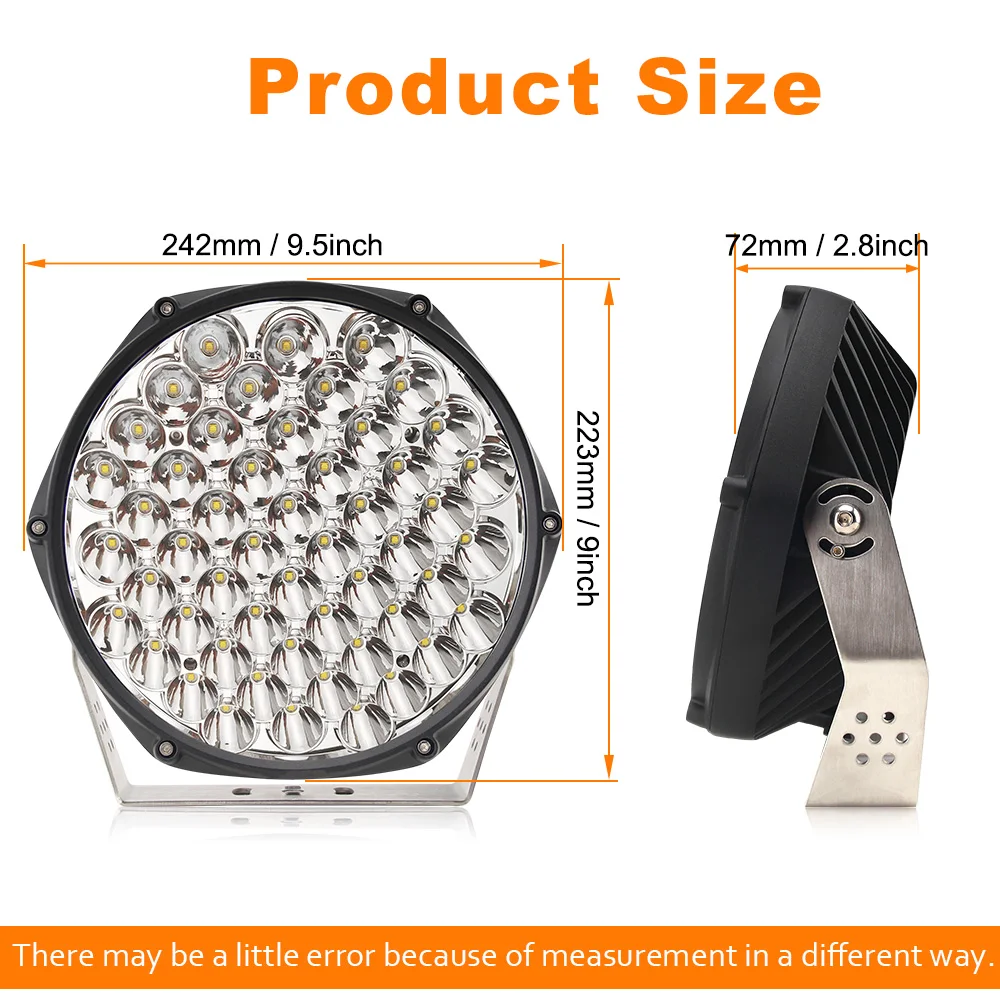 Truck Offroad Road Driving lamp,12V 24V Waterproof IP68 9inch 260w Round 185w 9 inch Led Work Light