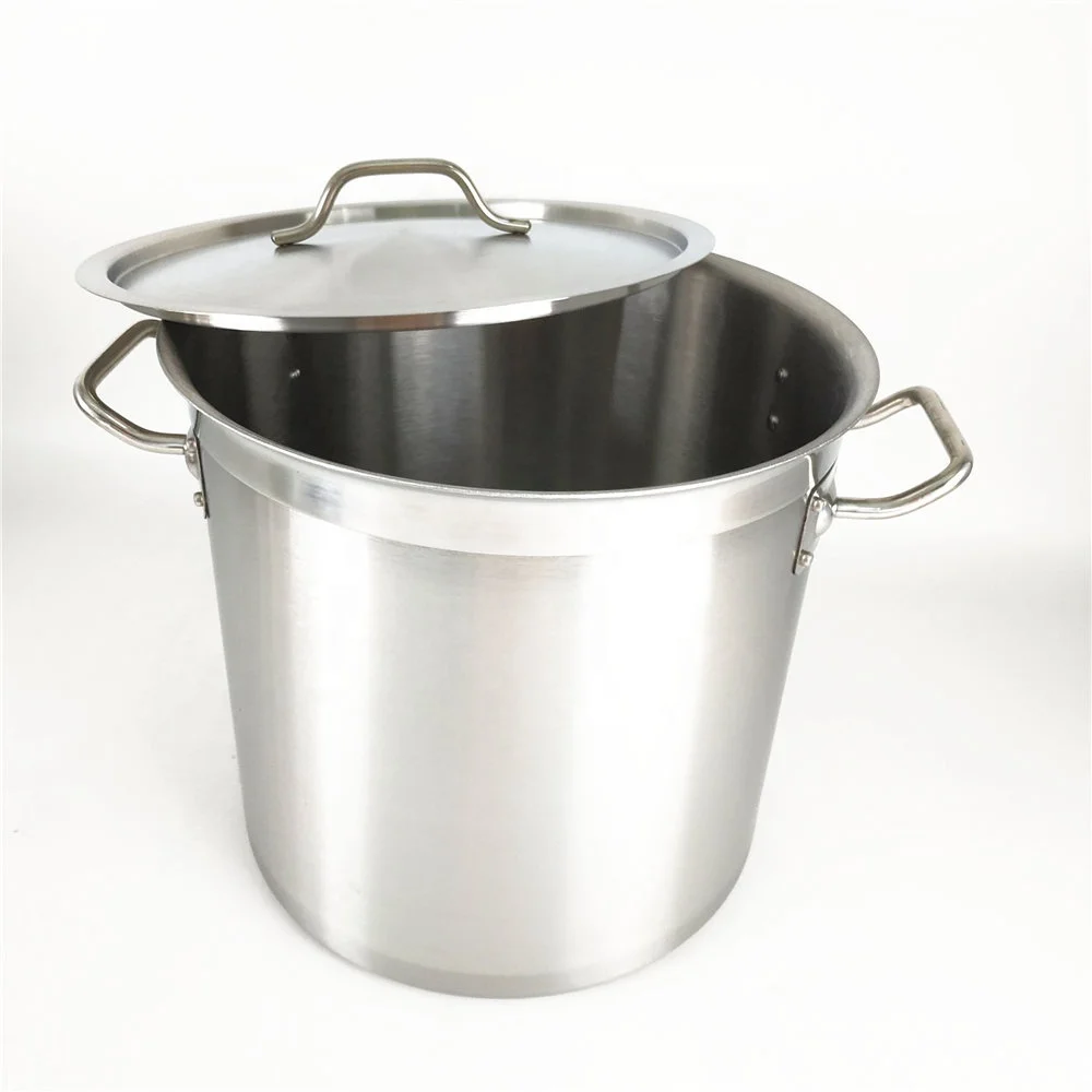 100L Commercial Cookware Stock Pot Double Ears Stainless Steel Pot High Soup Pot With Thicken Bottom