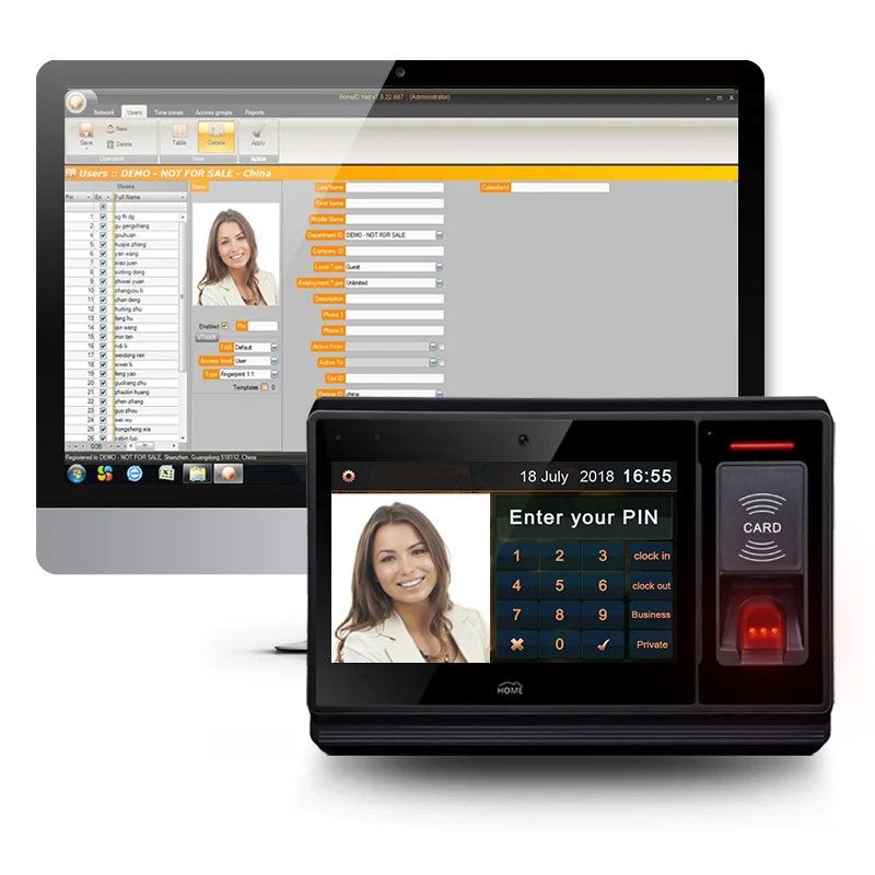 Biometric Fingerprint Reader time clock Employee Time Tracking Time Recording Machine