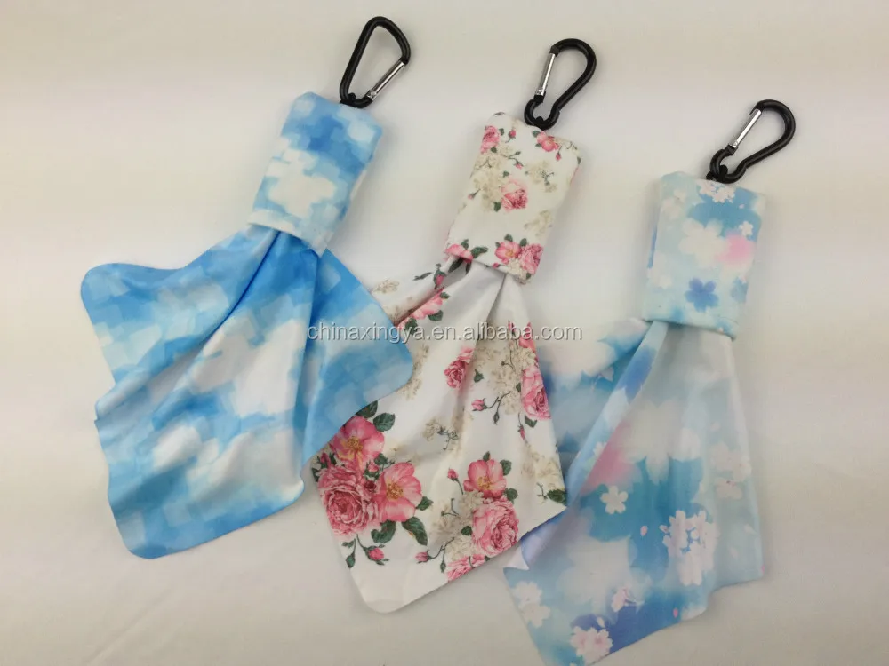 Portable Personalized Custom Pattern Microfiber Eyeglasses And Lens Cleaning Cloth With Keychain Pouch