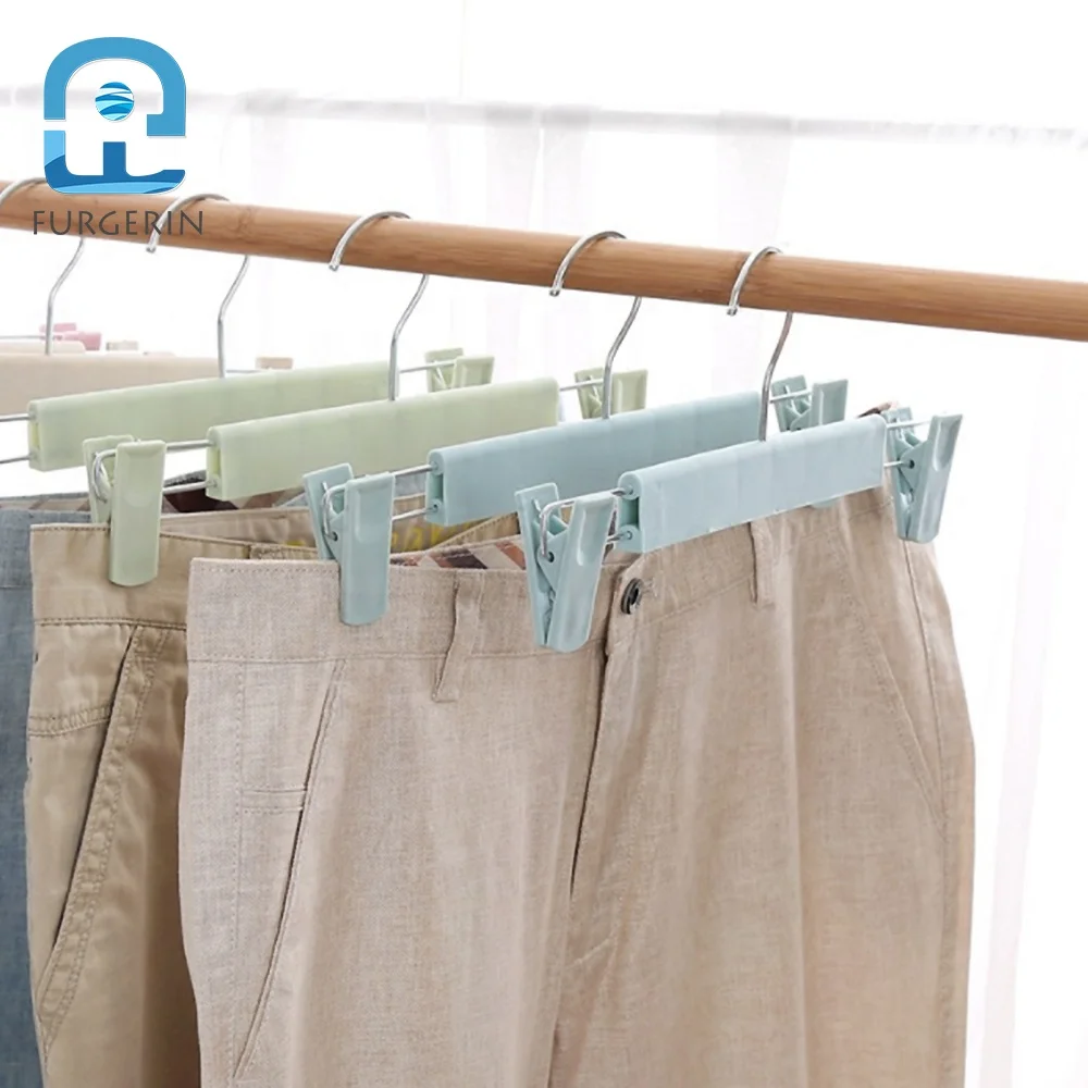 2PCS Drying Rack Clothes Wall Plastic Baby Hangers Clothes Hangers Children Skirt With Clips Clothing Hanger For Home