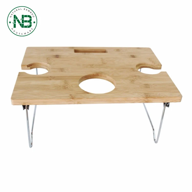Подставка для стакана для вина, поднос, столик-бамбук/складной столик для закусок на 2 бутылки, бокал для вина
