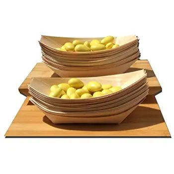 disposable wooden craft boat shaped plate sushi boat