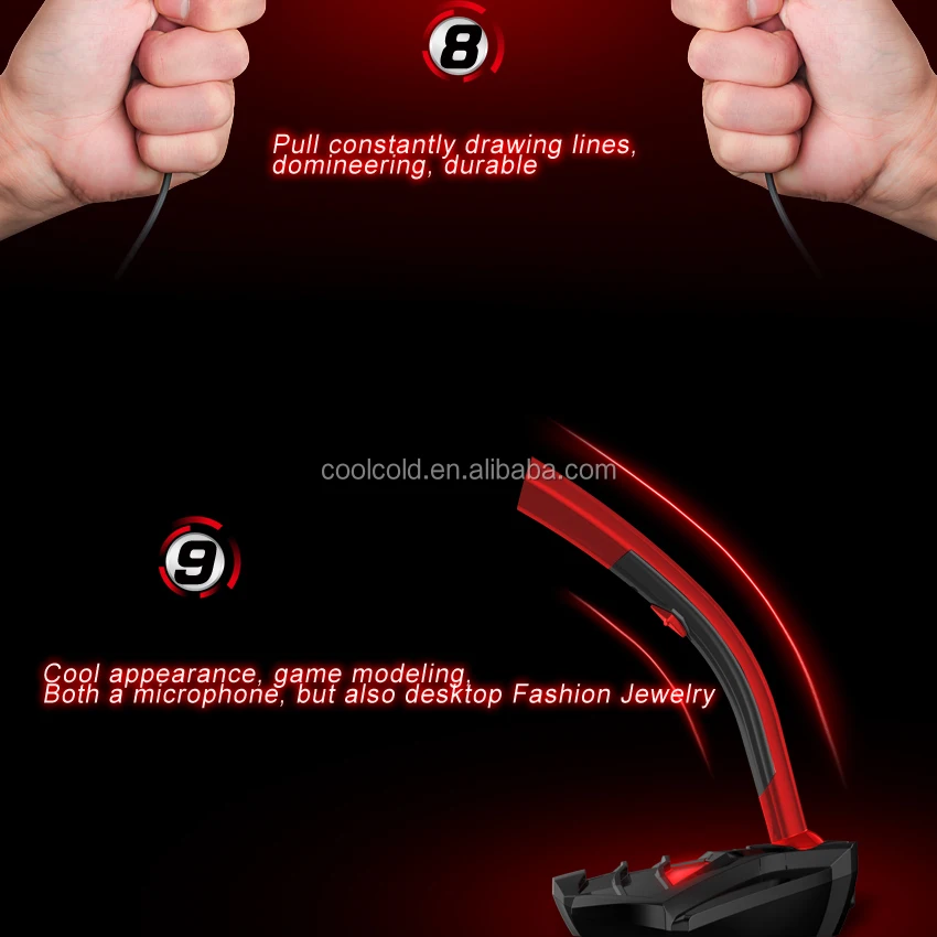 Gaming accessory desktop microphone 3.5 mm audio plug studio recording laptop PC computer microphone