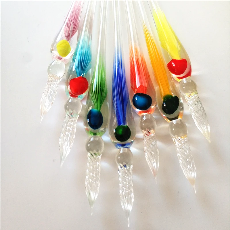 Colorful fancy  murano glass dip pen as creative gift
