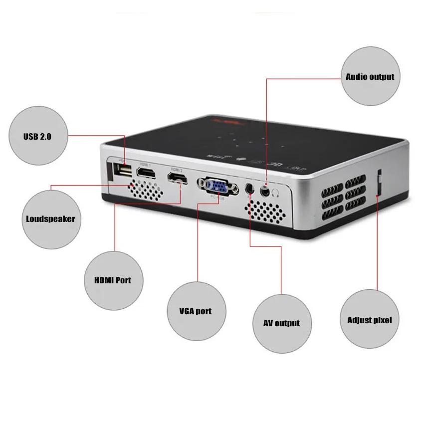 Best selling! 3d mini projector hd 1080p 16.3*11*37cm for smartphones