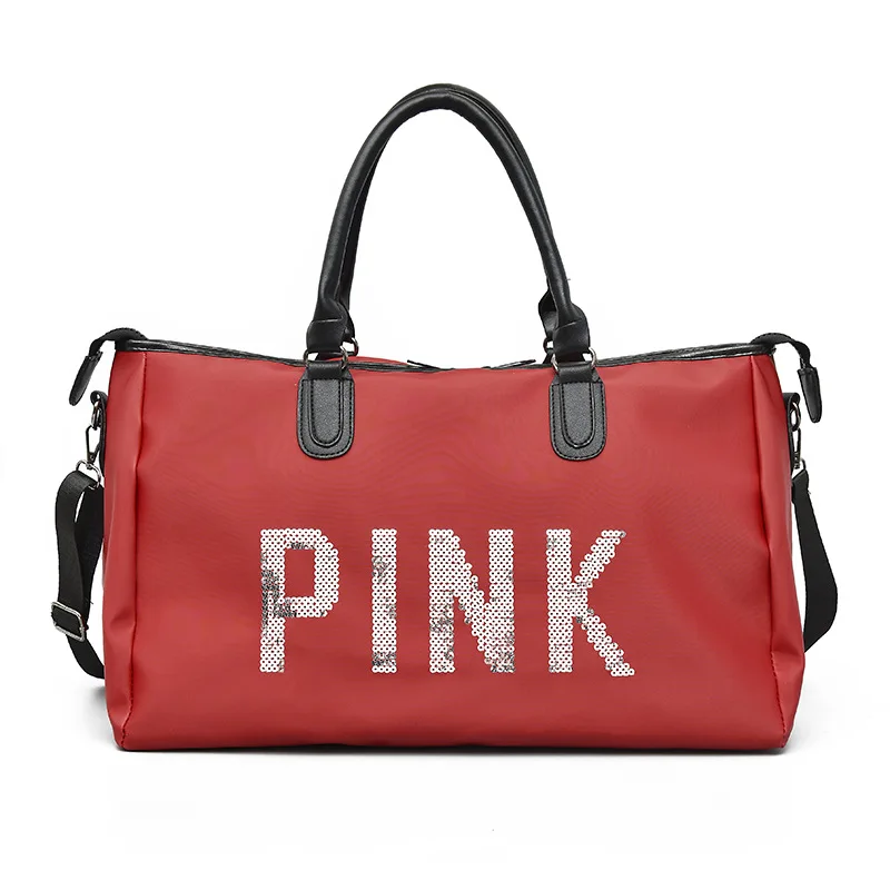 V-004 Высококачественная модная розовая дорожная сумка, женская спортивная сумка