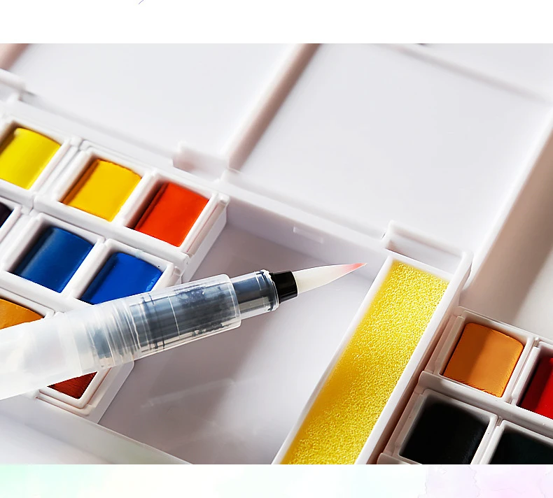 
12/18/24/36 Color travel portable solid paint watercolor pen with water tank Watercolor pen painting watercolor paint set 48 