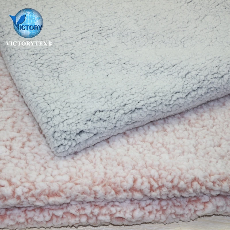 100% Polyester Single Side Faux Fur Micro Polar Plush Lambs Fleece Shu Velveteen Brush Back Printed Knitted Sherpa Fleece Fabric