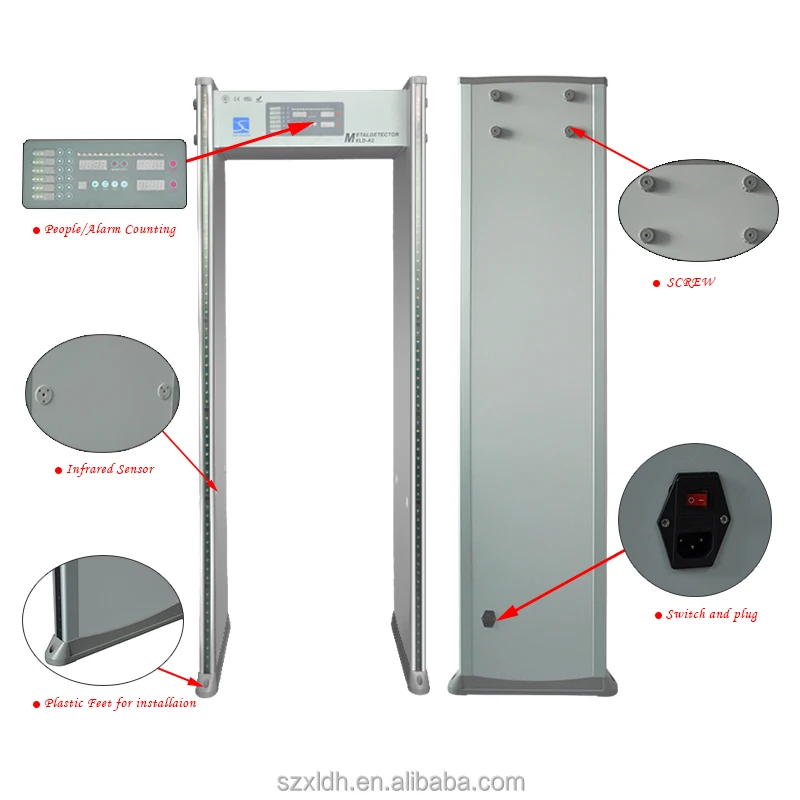 
Best price securiey systems LED display walk through metal detector high sensitivity door frame metal detector 