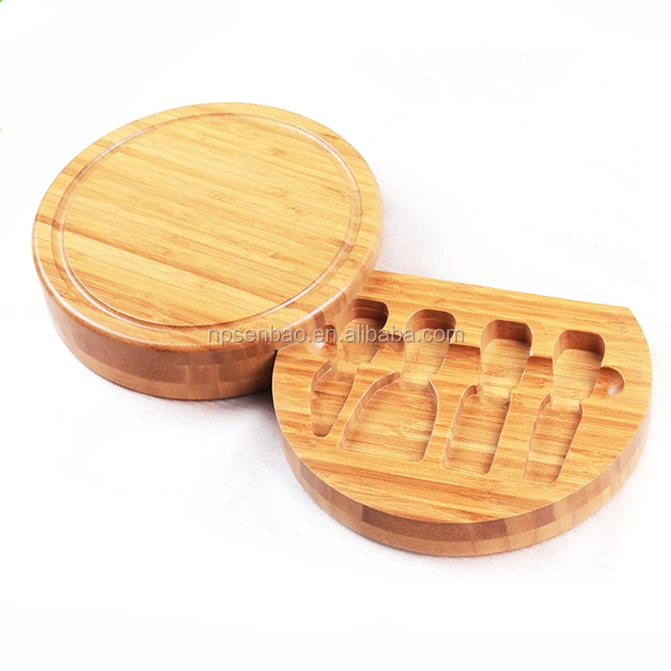 Thick Round Bamboo Cutting Board with Groove